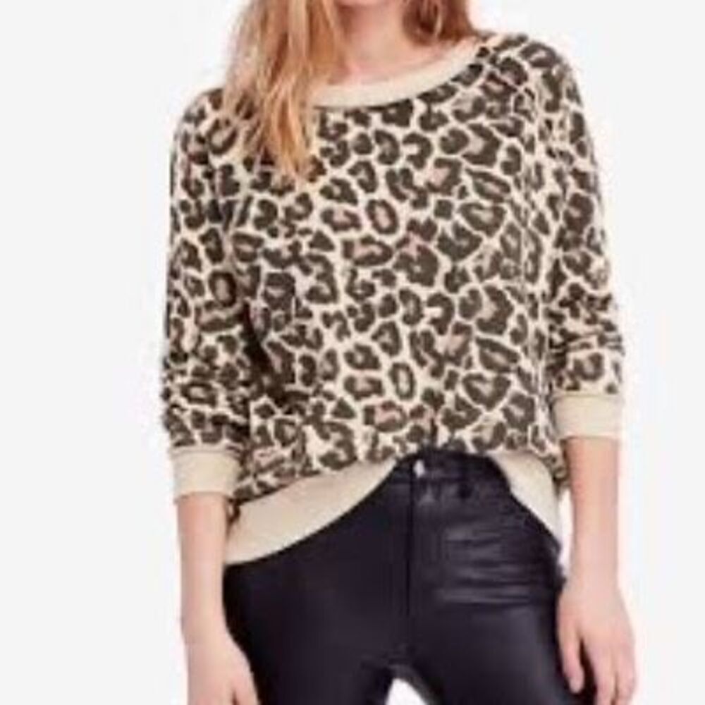 Free People Go On Get Floral Top Pullover Sz S
